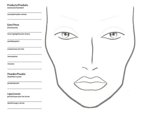 Free Blank Mac Makeup Chart Makeup Face Charts Makeup Charts Face