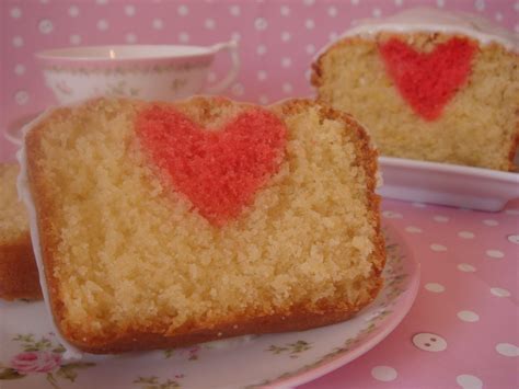 butter hearts sugar heart inside valentines cake