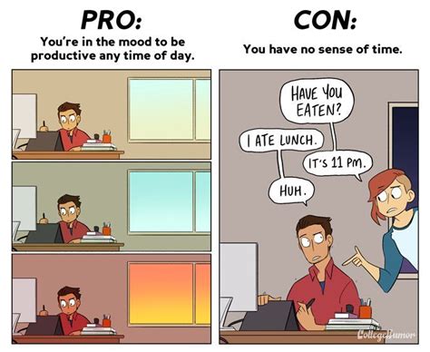 The Pros And Cons Of Being A Workaholic Tumblr Funny Funny Drawings