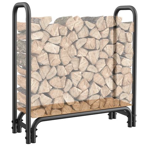 Mr IRONSTONE 4ft Firewood Rack, Outdoor Wood Rack for Firewood Storage