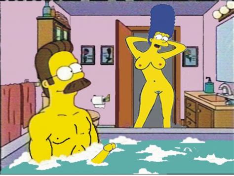 Rule 34 Breasts Color Female Human Indoors Male Marge Simpson Ned Flanders Nipples Nude Penis