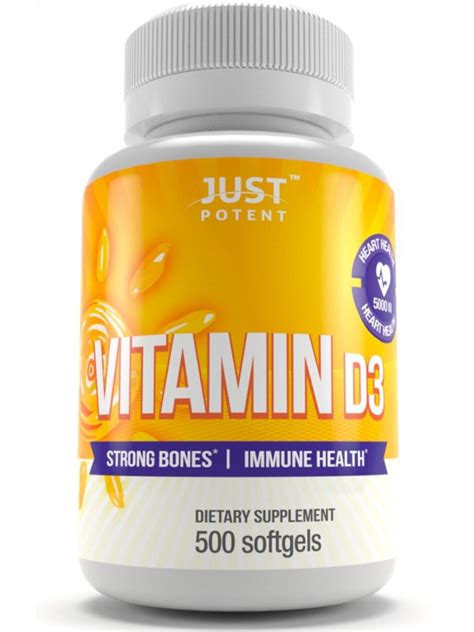 Always read the label to check what is in the supplement and consider. Vitamin D3 Supplement | 500 Softgels | 5,000 IU | Better ...