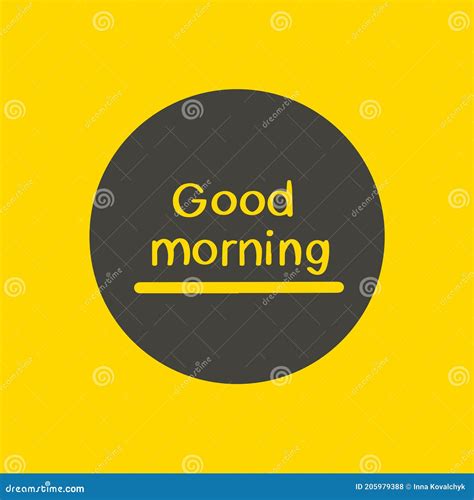 Good Morning Vector Greeting Card With Handwritten Texts In Yellow And