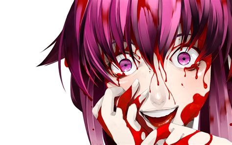 Blood Face Mirai Nikki Future Diary Yuno Gasai Hd Wallpaper Anime