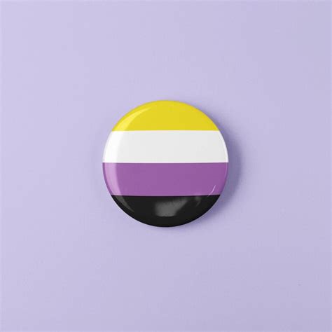 Non Binary Pride Flag Badge Subtle Enby Pride Button Pride Etsy
