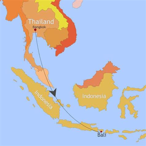 Thailand To Bali Map