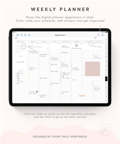 2021 Digital Planner Goodnotes Ipad Pro Planner Template Etsy