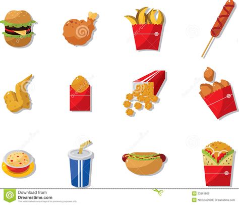 Cartoon Fast Food Icon Royalty Free Stock Images Image
