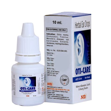 Oti Care Herbal Ear Drops Packaging Type Bottle Packaging Size 10