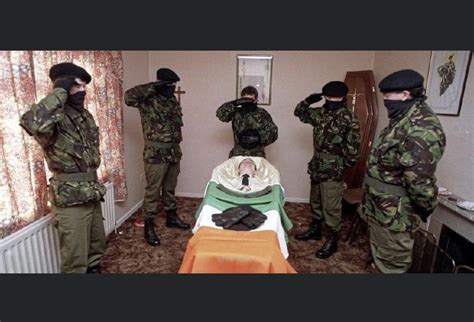 Ira Volunteers Salute Their Dead Comrade Sean Ofarrell Who Was Killed