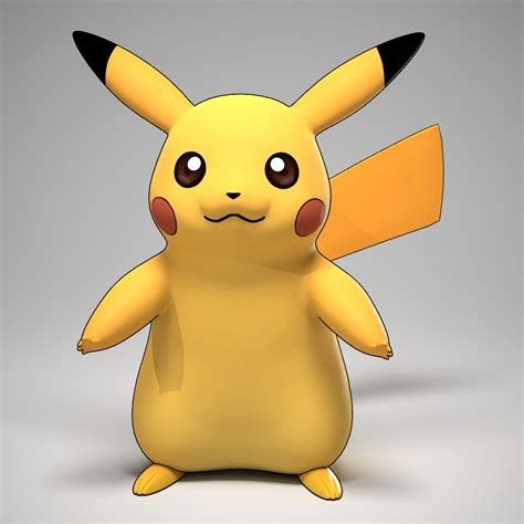 Pokemon pikachu is a fictional character of humans. 3d model pikachu pokemon