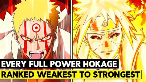 The Hokages World Shattering Power Ranking Narutos Hokage Youtube
