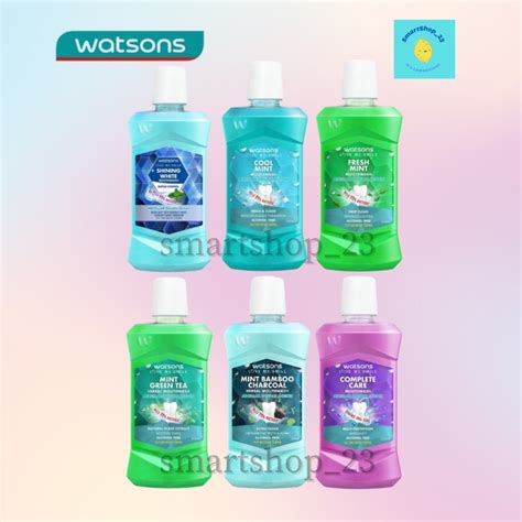 watsons mouthwash 500ml cool mint fresh mint mint green tea 10 in 1 shining white mint