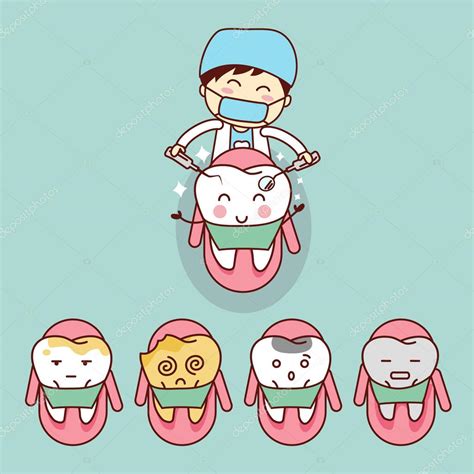 cute cartoon dentist with tooth — stock vector © etoileark 97757222