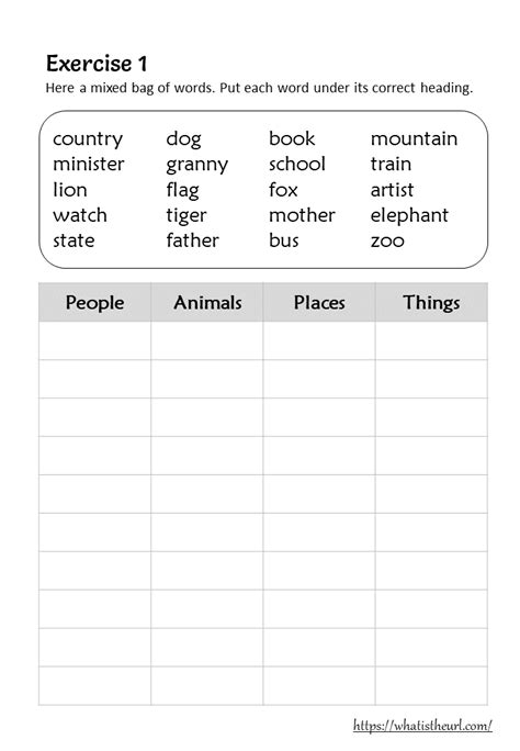 types  nouns  exercises includes    home teacher