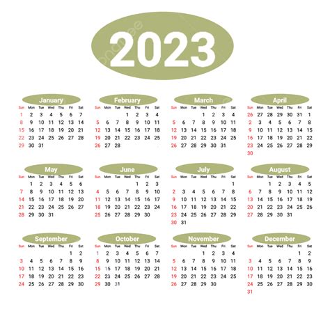 Elegancki Kalendarz 2023 2023 Nowy Rok Kalendarz Miesięczny Png I