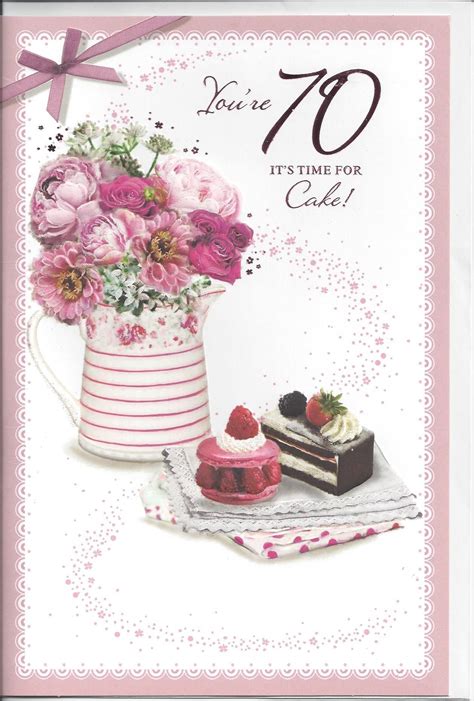 Personalised 70th birthday gifts :: 70th Birthday Card - Female - You're 70 Time For Cake ...