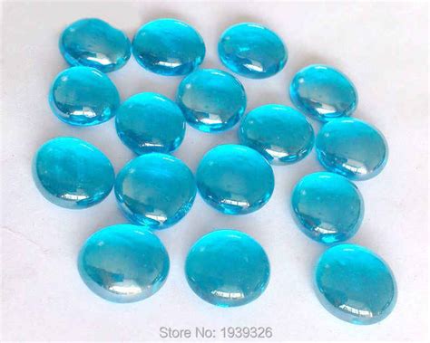 80 Pieces Blue Glass Craft Ts Mixed Color Pebbles Stones For Vase