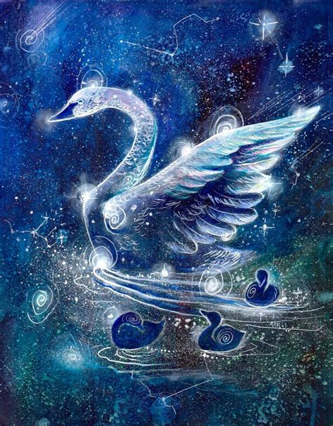 Swan Print Animal Constellation Etsy