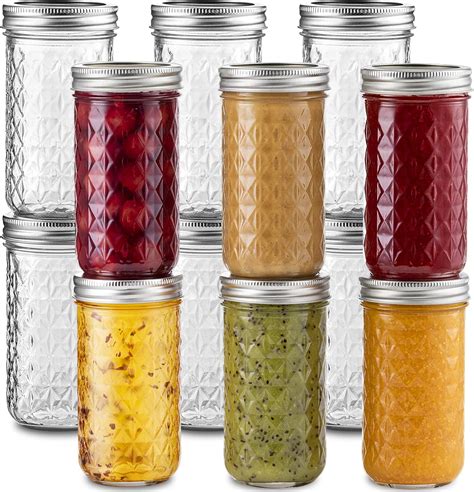 ball regular mouth mason jars 12 oz [12 pack] ball jelly jars with lids for canning fermenting
