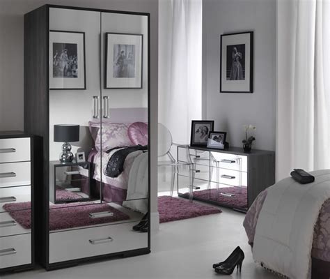 Black Mirrored Glass Bedroom Furnitu Hawk Haven