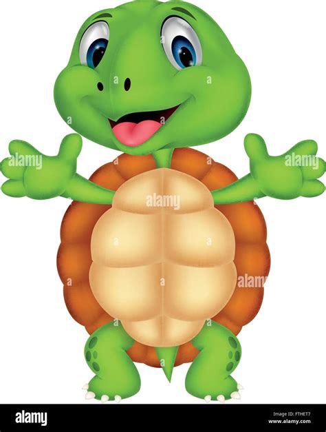 Cute Turtle Cartoon Posing Stock Vector Image And Art Alamy