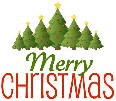 CHRISTMAS, MERRY CHRISTMAS WITH CHRISTMAS TREES, CLIP ART | Christmas typography, Christmas ...