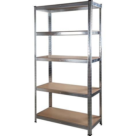 Eazilife Silver Galvanised 5 Tier Boltless Shelving Unit 1800mm X 900mm