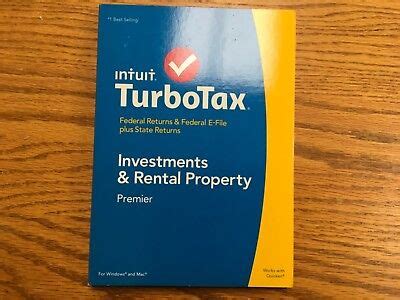 Intuit Turbotax Premier Federal State Returns Investment Rental