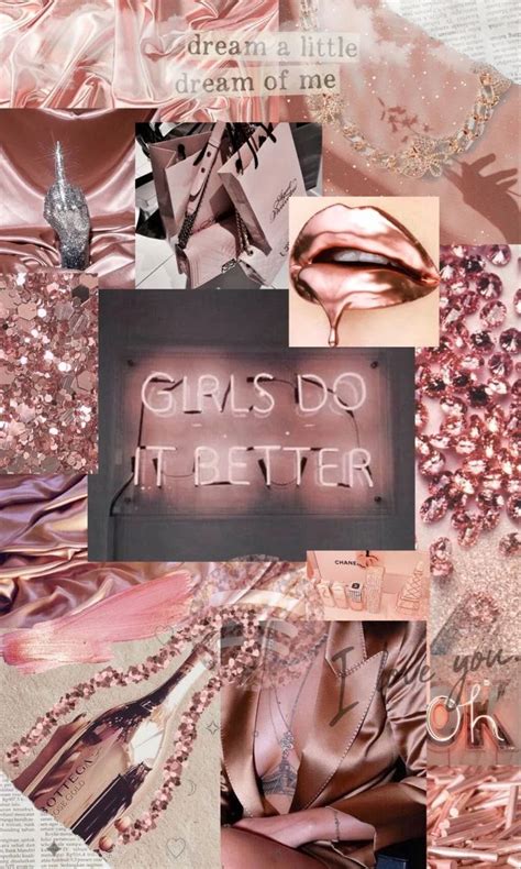 Rose Gold Collage Wallpaper Rose Gold Wallpaper Iphone Rose Gold Aesthetic Gold Wallpaper Iphone