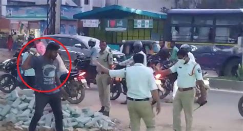 Watch Drunk Man Attacks Cops During Drunk Driving Check At Dundigal Telangana Today