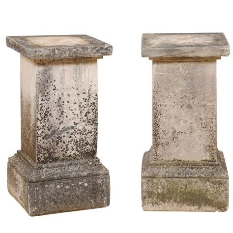 Pair Of French Cast Stone Garden Pedestals At 1stdibs Cast Stone