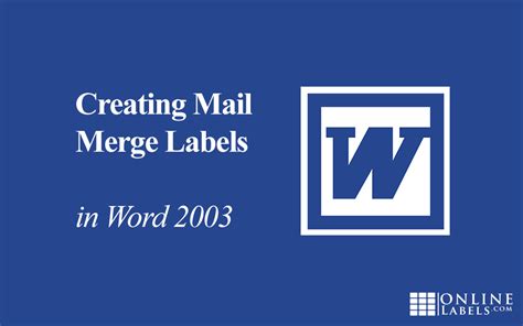 Open microsoft word and click mailings on the menu line. Creating Mail Merge Labels in Word 2003 - OnlineLabels.com