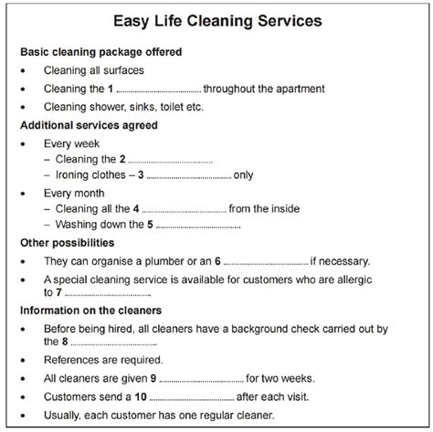 Bài Luyện Ielts Listening Part 1 Bài 28 Easy Life Cleaning Services