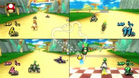 Mario Kart Wii 4 Player Fun Youtube