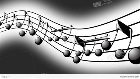 Animated Background With Musical Notes Stock Video Footage