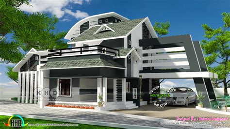 Mixed Roof Ultra Modern Home Design Kerala Home Design And Floor