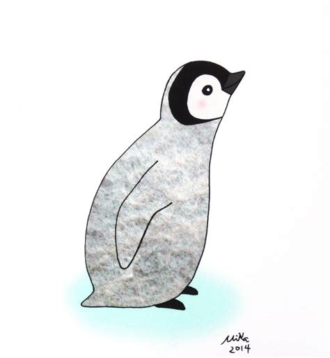 Items Similar To Baby Penguin Illustration Print Cute Penguin Drawing