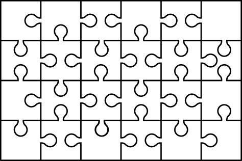Jigsaw Puzzle Grid Jigsaw Piece Template Jigsaw Puzzle Game Pattern