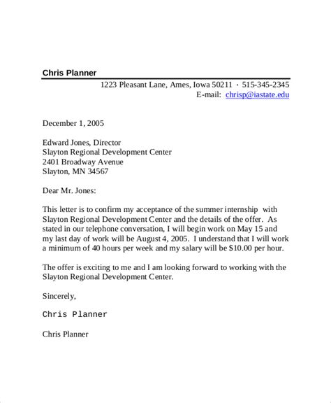 Intern Offer Letter Template Business