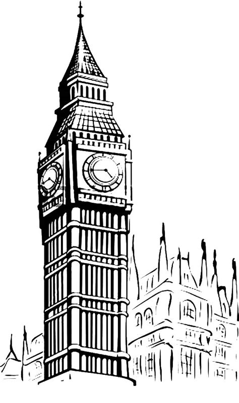 Looking for free london colouring pages? Download Big Ben coloring for free - Designlooter 2020 👨‍🎨