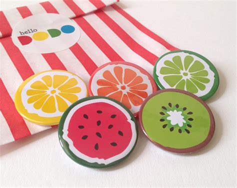 Fruit Button Badge Pack Summer Pinback Button Fruit Badges