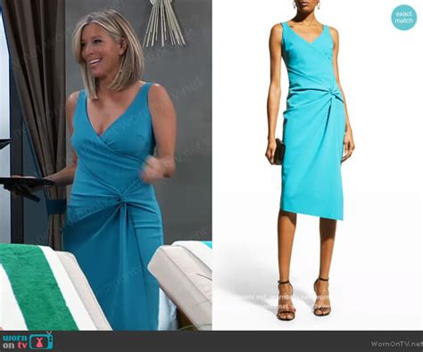 wornontv carly s blue twist front dress on general hospital laura wright clothes and
