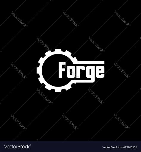 Forge Logo Template With Gear Emblem Royalty Free Vector