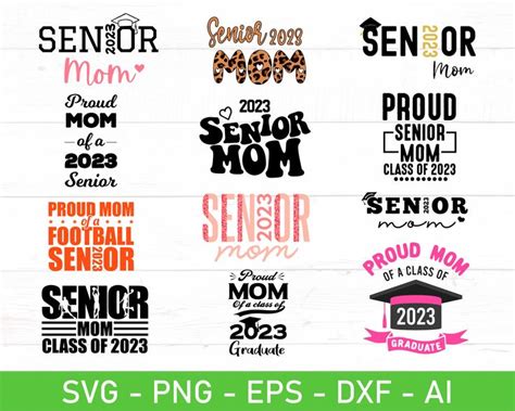 Senior Mom 2023 Svg Bundle Class Of 2023 Mom Svg 2023 Graduation Mom