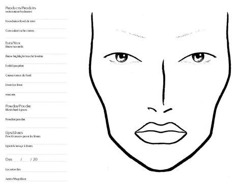 Blank Mac Face Chart Face Chart Tabella Del Volto Schemi Viso Mac