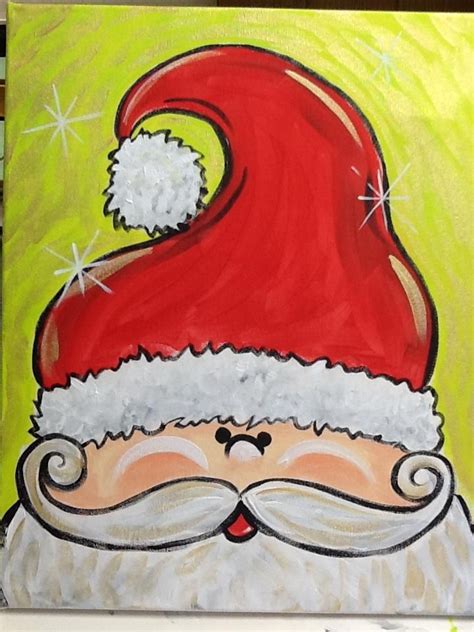 How To Paint Santa Christmas Paintings On Canvas Holiday Painting