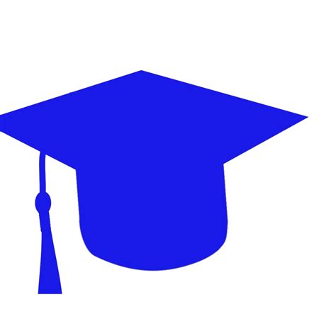 Graduation Hat Silhouette Blue PNG, SVG Clip art for Web - Download png image