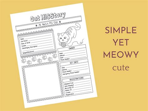Cat Care Sheetkids Kitten Careplanner Page For Kittens Printable Cat