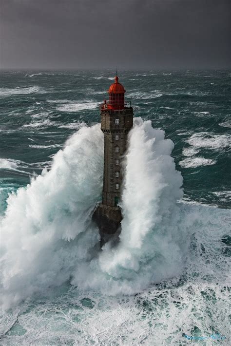 Big Lighthouse Big Wave France Photographed By Ronan